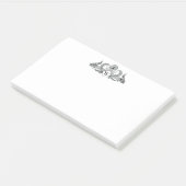 Vintage Pfauen Monogramm Post-it Klebezettel (angewinkelt)