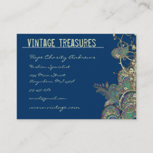 Vintage-Pfauen-Paisley-Swirbel-Design Visitenkarte