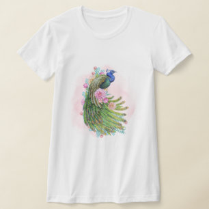 Vintage-Pfauen-T-Shirt T-Shirt
