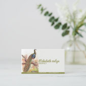 Vintage Pfauen Visitenkarte (Stehend Vorderseite)