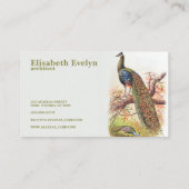 Vintage Pfauen Visitenkarte (Rückseite)