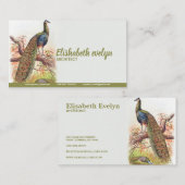 Vintage Pfauen Visitenkarte (Vorne/Hinten)