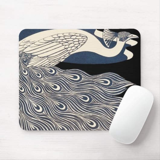 Vintage Pfauenblume Mousepad (Mit Mouse)