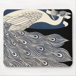 Vintage Pfauenblume Mousepad