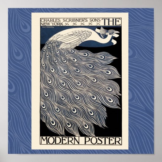 Vintage Pfauenblume Poster (Vorne)