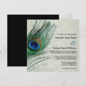 Vintage PfauenDamast Hochzeit Einladungen (Vorne/Hinten)