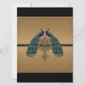 Vintage Pfauenfeder 7 - Formal Elegante Hochzeit Einladung (Rückseite)