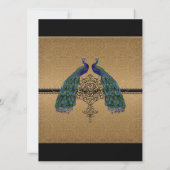 Vintage Pfauenfeder 7 - Formal Elegante Hochzeit Einladung (Rückseite)