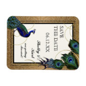 Vintage Pfauenfeder 7 - Formal Elegante Hochzeit Magnet (Horizontal)