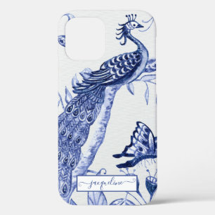 Vintage Pfauenfeder Chinoiserie Blau und Weiß Case-Mate iPhone Hülle