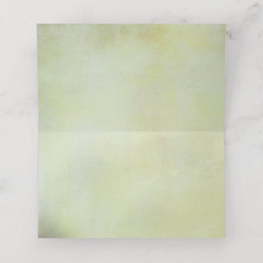 Vintage Pfauenfederung eingeklappt Platzkarte (Innenseite Aufgefaltet)