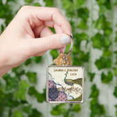 Vintage Pfauenfliege, Himbeerdammel-Schlüsselkette Schlüsselanhänger (Hand)