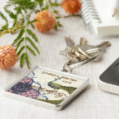 Vintage Pfauenfliege, Himbeerdammel-Schlüsselkette Schlüsselanhänger (Seite)