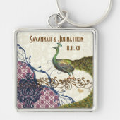 Vintage Pfauenfliege, Himbeerdammel-Schlüsselkette Schlüsselanhänger (Vorne)