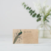 Vintage Pfauengeschichte Visitenkarte (Stehend Vorderseite)