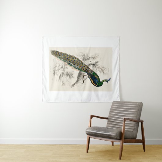 Vintage Pfauengeschichte Wandteppich (Beispiel (Horizontal))