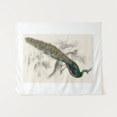 Vintage Pfauengeschichte Wandteppich (Vorderseite (Horizontal))