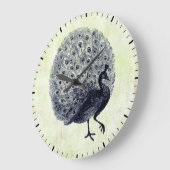 Vintage Pfauenhalterung Große Wanduhr (Winkel)