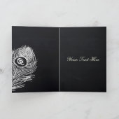 Vintage Pfauenhochzeit Chalkboard Vielen Dank Dankeskarte (Innenseite)