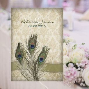 Vintage Pfauenhochzeit Einladung