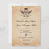 Vintage Pfauenhochzeit Einladung 1.0 (Rückseite)