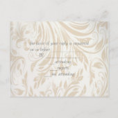 Vintage Pfauenhochzeit RSVP Einladungspostkarte (Rückseite)