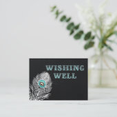 Vintage Pfauenhochzeit wünscht sich gut Begleitkarte (Stehend Vorderseite)