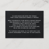 Vintage Pfauenhochzeit wünscht sich gut Begleitkarte (Rückseite)