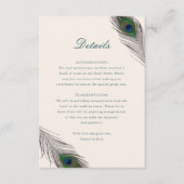 Vintage Pfauenhochzeiteinlage Begleitkarte (Vorderseite)