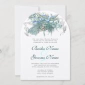 Vintage Pfauenhochzeiten Einladung (Vorderseite)