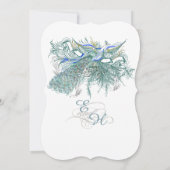 Vintage Pfauenhochzeiten Einladung (Rückseite)