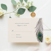 Vintage Pfauenhochzeitskarte RSVP Karte