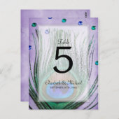 Vintage Pfauenjuwelen Lila Hochzeitsstiftung Tisch Postkarte (Vorne/Hinten)