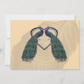 Vintage Pfauenkarten Einladung (Rückseite)