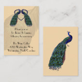 Vintage Pfauenkarten-Empfang-Einsteckkarten Begleitkarte (Vorne/Hinten)