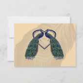 Vintage Pfauenkarten mit Menüoptionen RSVP Karte (Rückseite)