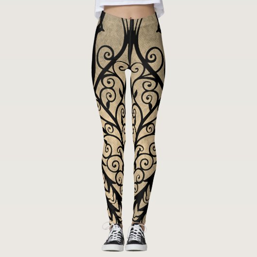 Vintage PfauenLeggings Leggings (Vorderseite)