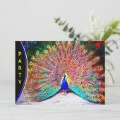 Vintage Pfauenmalerei Einladung (Stehend Vorderseite)