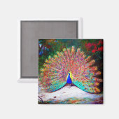 Vintage Pfauenmalerei Magnet (Vorderseite/Rückseite)