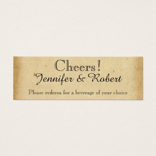 Vintage Pfauenmonogramm-Hochzeitstickets (Vorderseite)