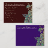Vintage Pfauenpflaster Swirl-Design Visitenkarte (Vorne/Hinten)