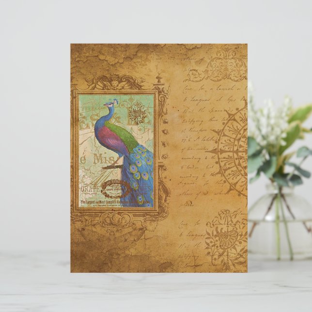 Vintage Pfauenverzierung (Stehend Vorderseite)