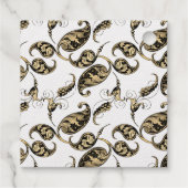 Vintage Pfauenwein-Hochzeit Geschenkanhänger (Rückseite)