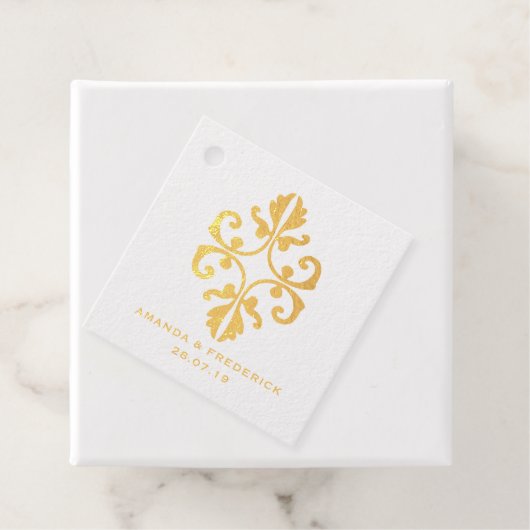 Vintage Pfauenwein-Hochzeit Geschenkanhänger (Mit Box)