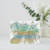 Vintage Pfauvögel-Hochzeitskarte RSVP Karte (Stehend Vorderseite)