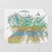 Vintage Pfauvögel-Hochzeitskarte RSVP Karte (Vorne/Hinten)