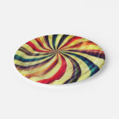 Vintage Pfefferminzbonbons gestreift, blau wirbeli Pappteller (Schrägansicht)