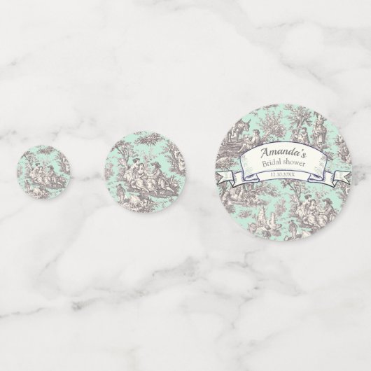 Vintage Pfefferminze Konfetti (Rückseiten)