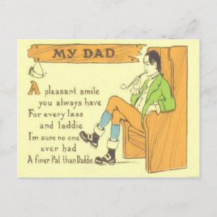 Vintage-Pfeife für den Vater zum Vatertag Postkarte