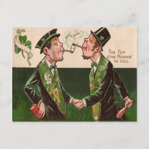 Vintage Pfeifen des Friedens St. Patrick's Day Kar Postkarte